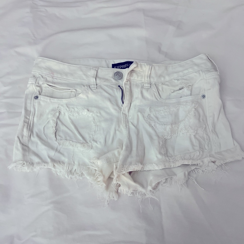 White Express Jean Shorts